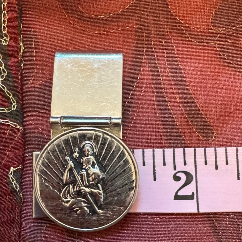 Swank Silver -Tone St. Cristopher Money Clip